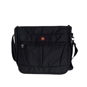 Swiss Tech Black Laptop Bag Durable Weather-Resistant